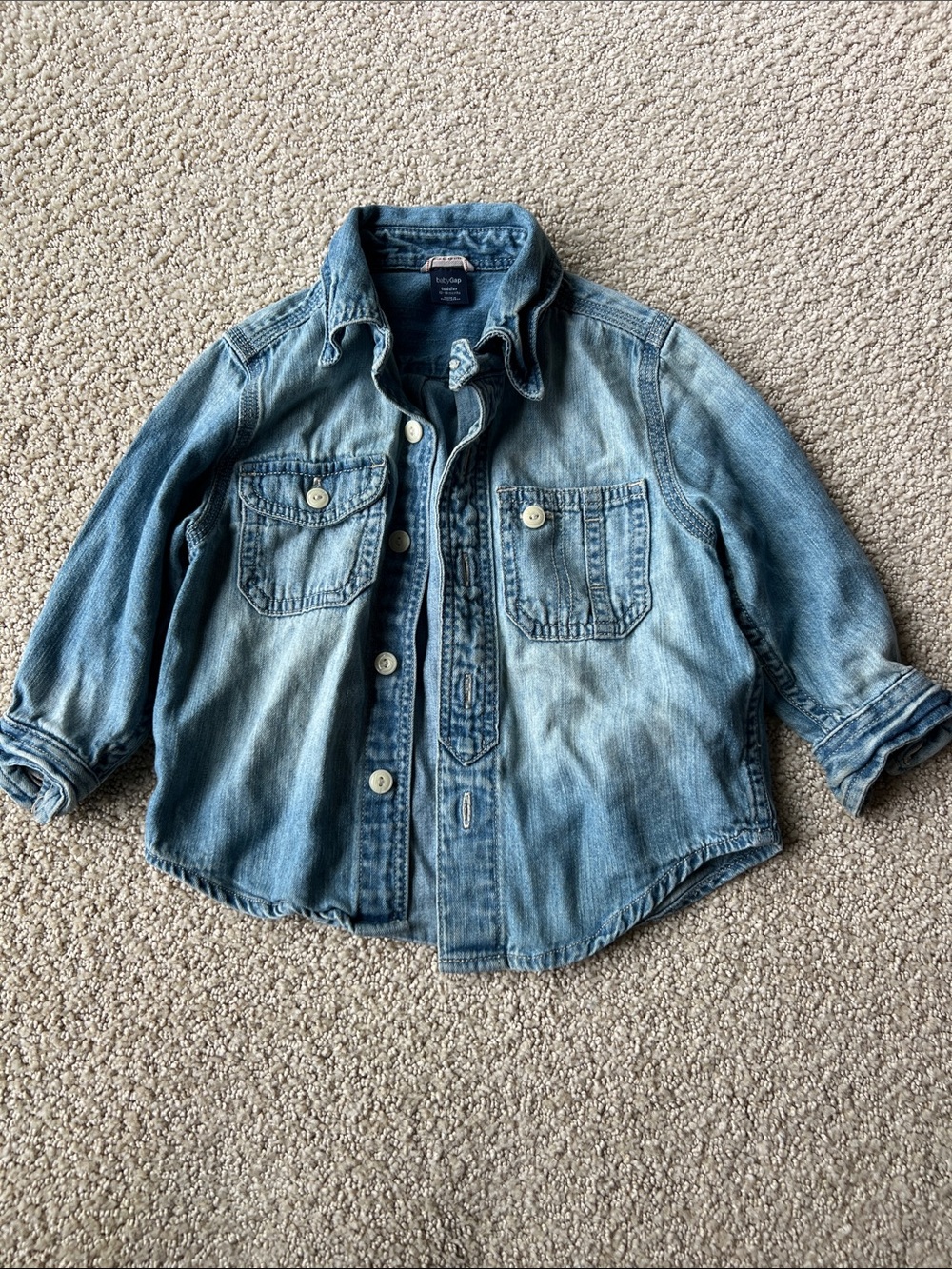 GAP babyLight Blue Denim Button-Up Jacket